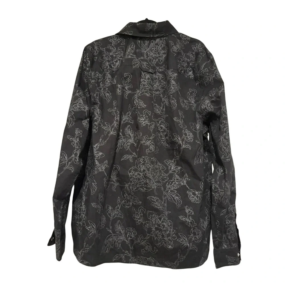 Men's True Religion sz XL black button down shirt floral design #1218 new w/ tag